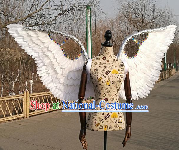 Professional Halloween Stage Show Crystal Feather Wings Brazilian Carnival Catwalks Prop for Women