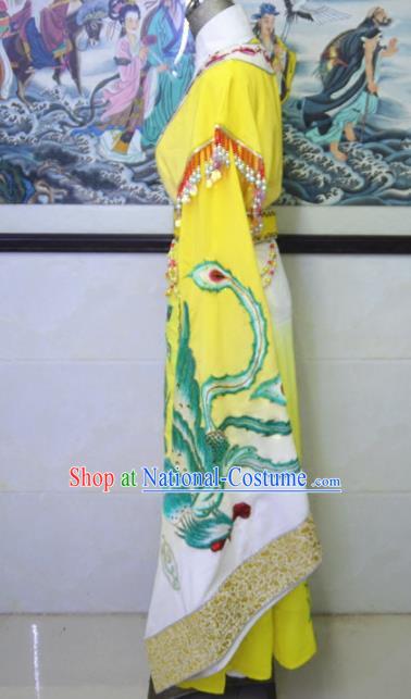 Chinese Traditional Peking Opera Queen Yellow Embroidered Dress Ancient Empress Costume for Women