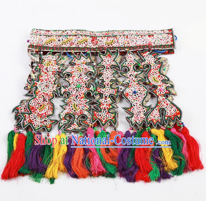 Chinese Traditional Dong Nationality Embroidered Waist Accessories Ethnic Embroidery Craft