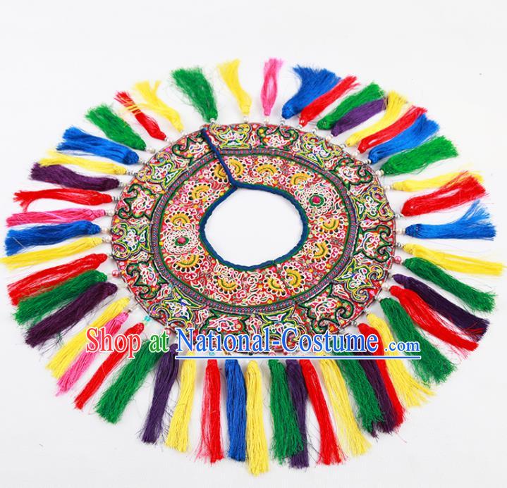 Chinese Traditional Dong Nationality Embroidered Shoulder Accessories Ethnic Embroidery Collar Craft