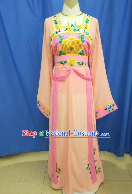 Chinese Traditional Peking Opera Servant Girl Orange Dress Ancient Court Maid Costume for Women