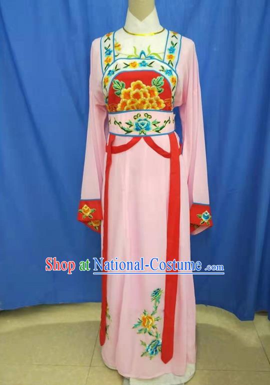 Chinese Traditional Peking Opera Servant Girl Pink Dress Ancient Court Maid Costume for Women