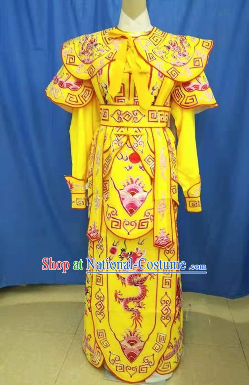 Chinese Traditional Peking Opera Takefu Embroidered Red Dragon Kao Costume Handmade Ancient Swordsman Clothing for Men