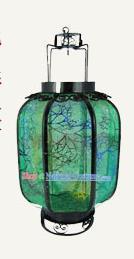 Chinese Traditional Handmade Iron Green Palace Lantern New Year Ceiling Lamp