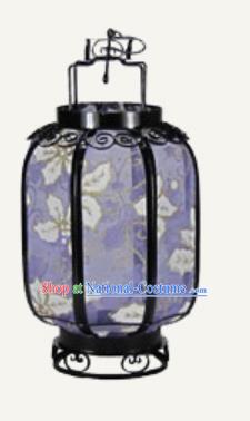 Chinese Traditional Handmade Printing Leaf Purple Palace Lantern New Year Iron Ceiling Lamp