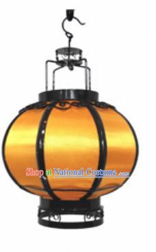 Chinese Classical Golden Veil Round Palace Lantern Traditional Handmade Ironwork Ceiling Lamp