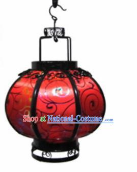 Chinese Classical New Year Round Palace Lantern Traditional Handmade Ironwork Ceiling Lamp