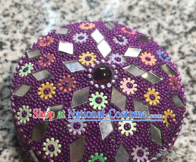 Nepal Traditional Nationality Purple Beads Jewel Case Indian Jewellery Box