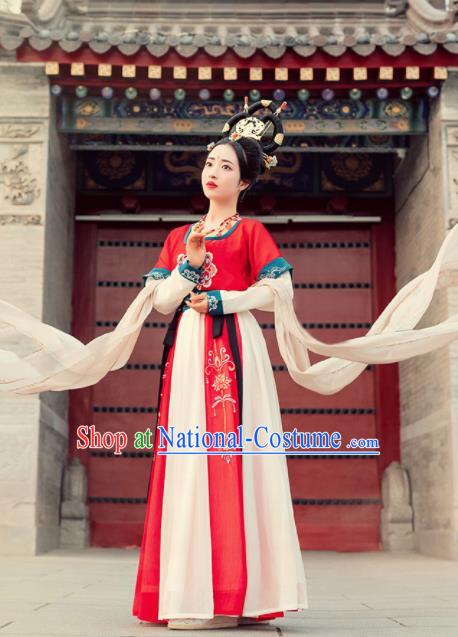 Chinese Ancient Drama Flying Apsaras Goddess Dance Hanfu Dress Traditional Tang Dynasty Palace Princess Costumes for Women