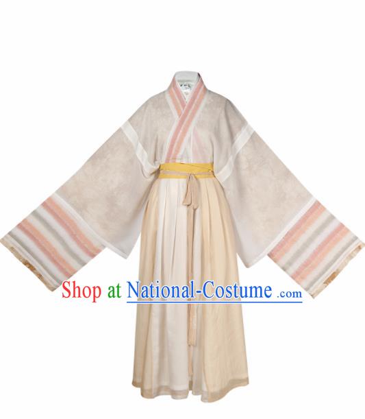 Chinese Ancient Swordswoman Hanfu Dress Traditional Jin Dynasty Female Civilian Costumes for Women