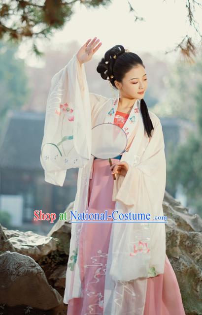 Chinese Ancient Courtesan Hanfu Dress Traditional Ming Dynasty Nobility Concubine Costumes for Women