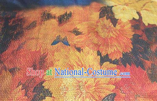 Asian Chinese Traditional Peony Pattern Design Gambiered Guangdong Gauze Fabric Silk Material