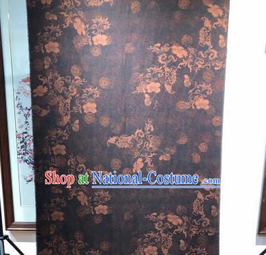 Asian Chinese Traditional Pattern Design Deep Grey Gambiered Guangdong Gauze Fabric Silk Material