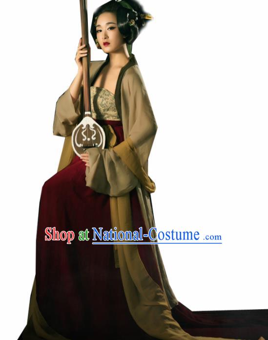 Chinese Ancient Courtesan Hanfu Dress Traditional Tang Dynasty Court Lady Dance Costumes for Women