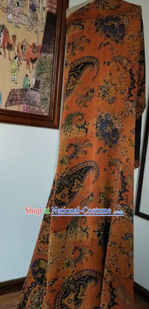 Asian Chinese Traditional Pattern Design Ginger Gambiered Guangdong Gauze Fabric Silk Material