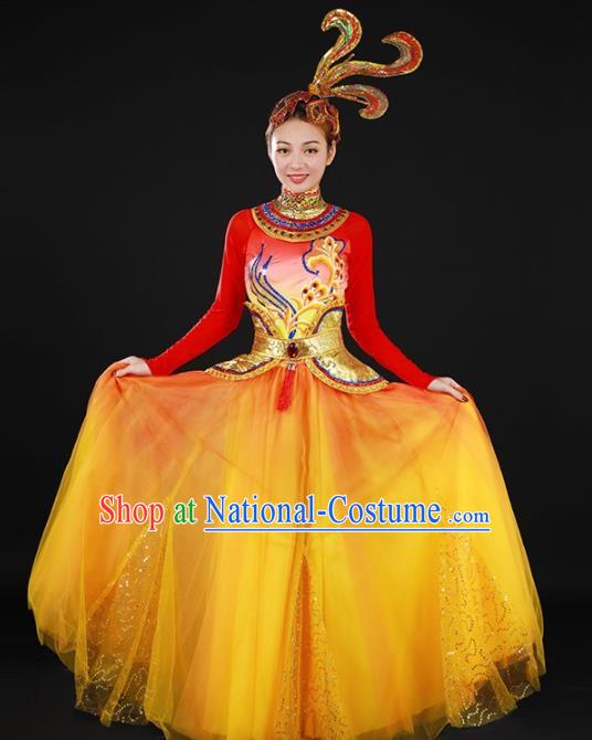 Chinese Spring Festival Gala Classical Dance Veil Dress Traditional Chorus Costume for Women