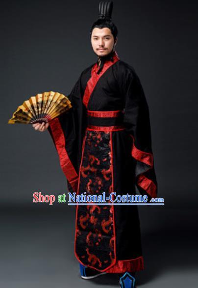 Traditional Chinese Han Dynasty Minister Clothing Ancient Drama Royal King Costume for Men