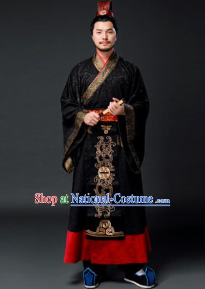 Traditional Chinese Han Dynasty Emperor Clothing Ancient Drama Royal King Costume for Men