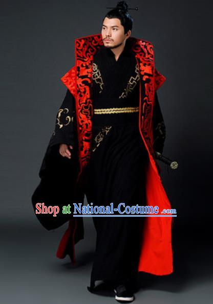 Traditional Chinese Han Dynasty Royal Highness Clothing Ancient Drama Prime Minister Costume for Men