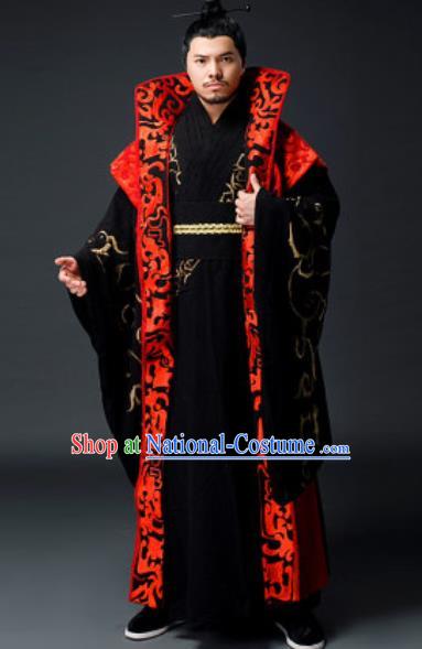 Traditional Chinese Han Dynasty Royal Highness Clothing Ancient Drama Prime Minister Costume for Men