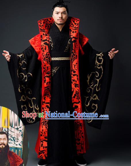 Traditional Chinese Han Dynasty Royal Highness Clothing Ancient Drama Prime Minister Costume for Men