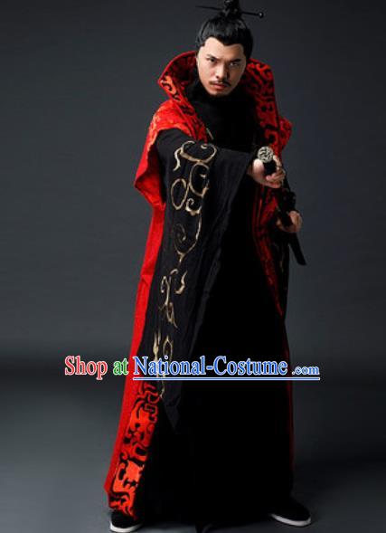 Traditional Chinese Han Dynasty Royal Highness Clothing Ancient Drama Prime Minister Costume for Men