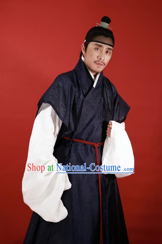 Traditional Chinese Ming Dynasty Officer Hanfu Clothing Ancient Taoist Priest Costumes for Men