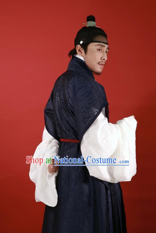 Traditional Chinese Ming Dynasty Officer Hanfu Clothing Ancient Taoist Priest Costumes for Men