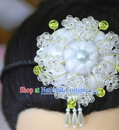 Korean Traditional Bride White Hairband Asian Korea Fashion Wedding Hair Accessories for Women