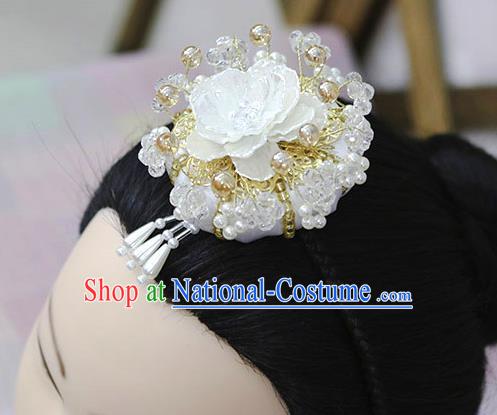 Korean Traditional Court Bride Shell Peony White Hairband Asian Korea Fashion Wedding Hair Accessories for Women