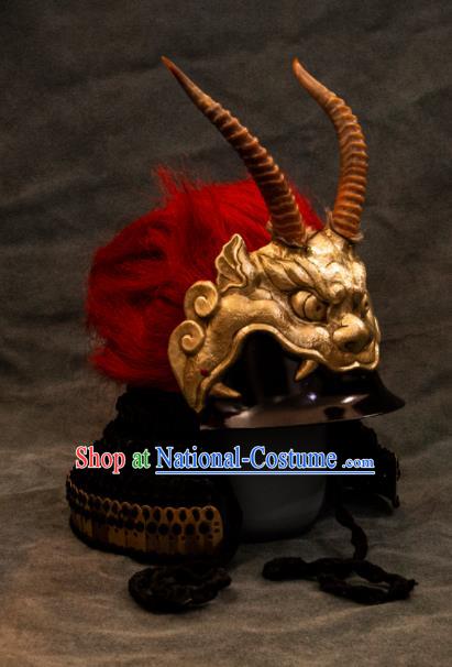 Chinese Traditional Song Dynasty General Helmet Ancient Military Officers Headwear for Men