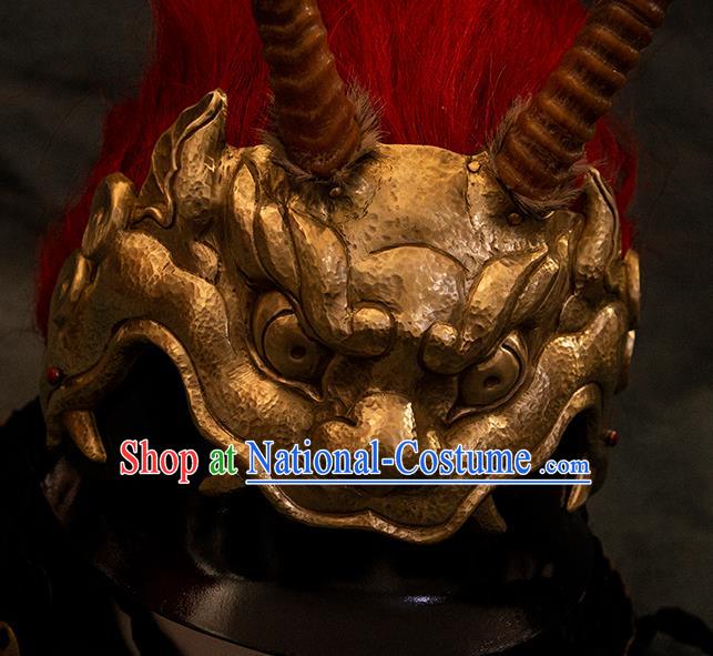 Chinese Traditional Song Dynasty General Helmet Ancient Military Officers Headwear for Men