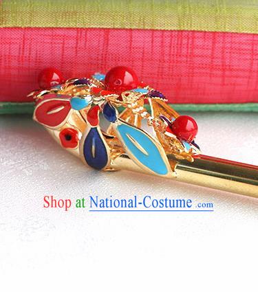 Korean Traditional Wedding Bride Golden Hairpins Asian Korea Hanbok Hair Accessories for Women