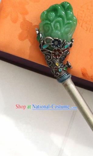 Korean Traditional Wedding Bride Green Jade Hairpins Asian Korea Hanbok Hair Accessories for Women