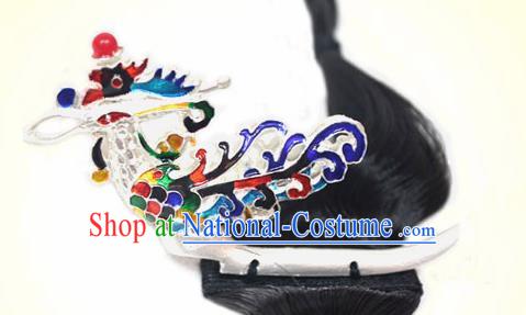 Korean Traditional Wedding Bride Argent Phoenix Hairpins Asian Korea Hanbok Hair Accessories for Women