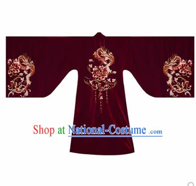 Chinese Traditional Jin Dynasty Scholar Red Cape Ancient Royal Prince Costumes for Men