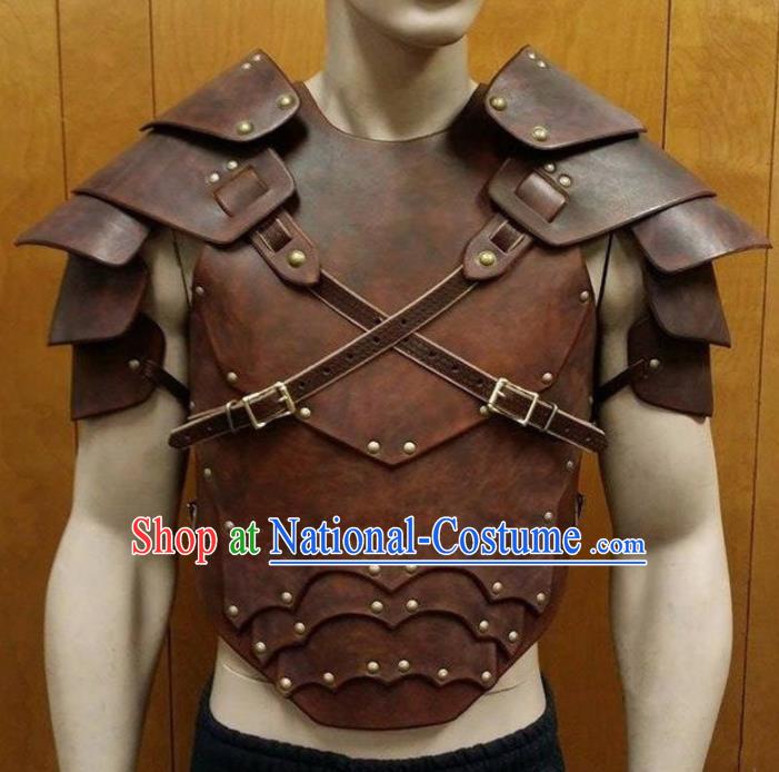 Western Middle Ages Hunter Leather Sholder Accessories European Traditional Knight Sholder Pad for Men