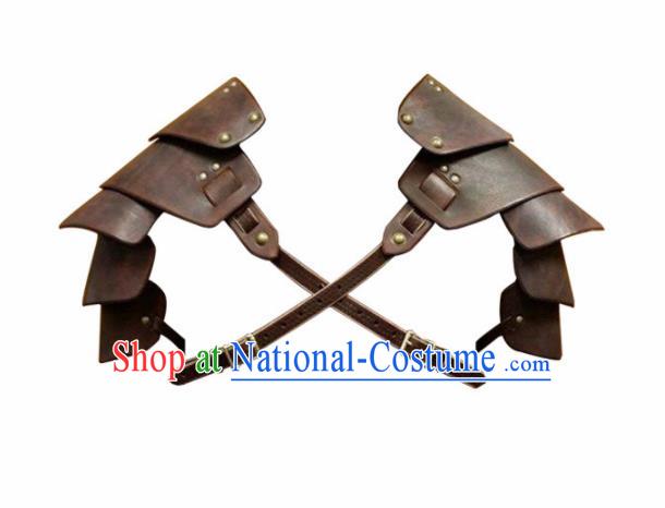 Western Middle Ages Hunter Leather Sholder Accessories European Traditional Knight Sholder Pad for Men