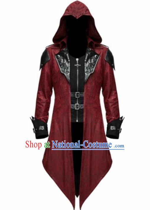 Western Halloween Middle Ages Drama General Red Coat European Traditional Knight Costume for Men