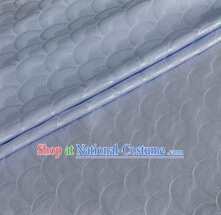 Asian Chinese Classical Scale Pattern Design Blue Brocade Jacquard Fabric Traditional Cheongsam Silk Material