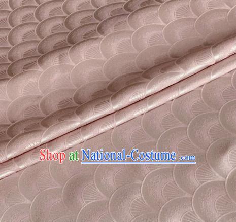 Asian Chinese Classical Scale Pattern Design Light Pink Brocade Jacquard Fabric Traditional Cheongsam Silk Material