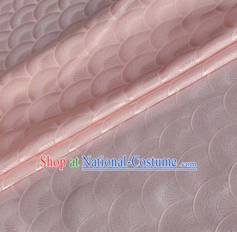 Asian Chinese Classical Scale Pattern Design Peach Pink Brocade Jacquard Fabric Traditional Cheongsam Silk Material