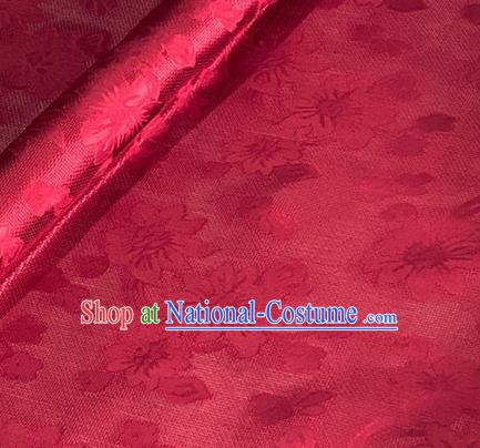 Asian Chinese Classical Flowers Pattern Design Wine Red Brocade Jacquard Fabric Traditional Cheongsam Silk Material