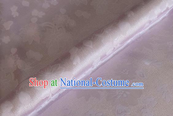 Asian Chinese Classical Flowers Pattern Design Lilac Brocade Jacquard Fabric Traditional Cheongsam Silk Material