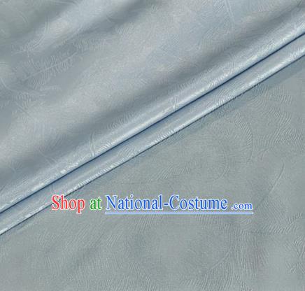 Asian Chinese Classical Feather Pattern Design Light Grey Brocade Jacquard Fabric Traditional Cheongsam Silk Material