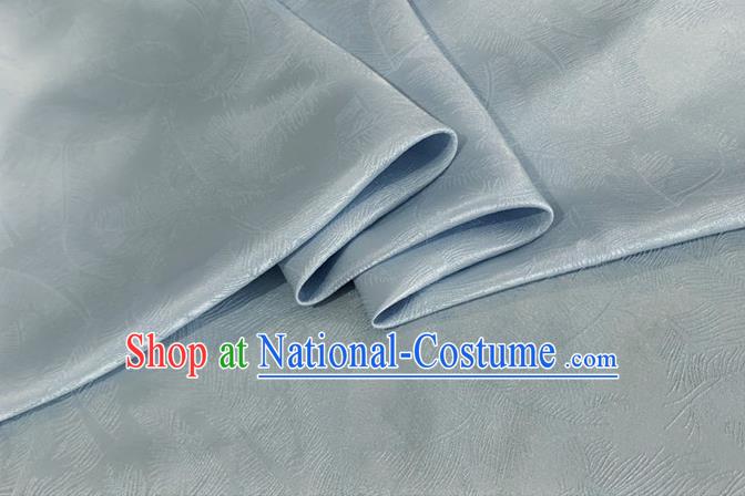 Asian Chinese Classical Feather Pattern Design Light Grey Brocade Jacquard Fabric Traditional Cheongsam Silk Material