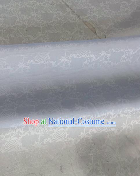 Asian Chinese Classical Phoenix Peony Pattern Design Light Grey Organza Jacquard Fabric Traditional Cheongsam Silk Material