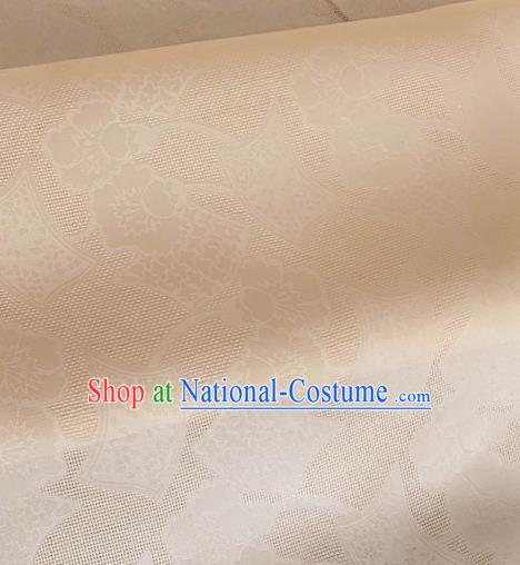 Asian Chinese Classical Pattern Design Champagne Organza Jacquard Fabric Traditional Cheongsam Silk Material