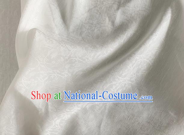 Asian Chinese Classical Pattern Design White Jacquard Fabric Traditional Cheongsam Silk Material