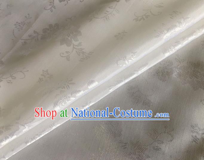 Asian Chinese Classical Pattern Design White Jacquard Fabric Traditional Cheongsam Silk Material